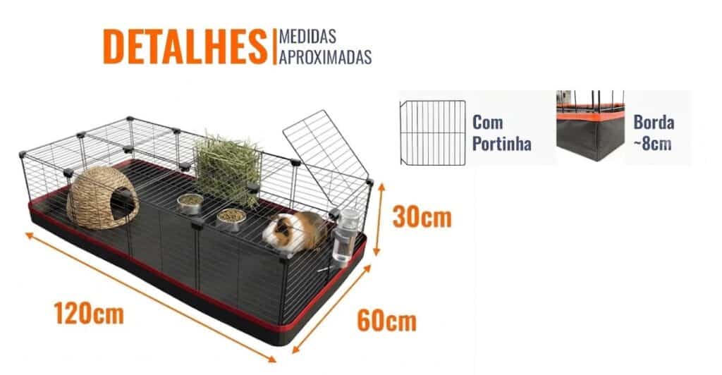 tamanho ideal para cercado de porquinho da índia